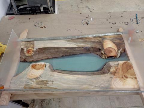 First layer pour sitting to dry