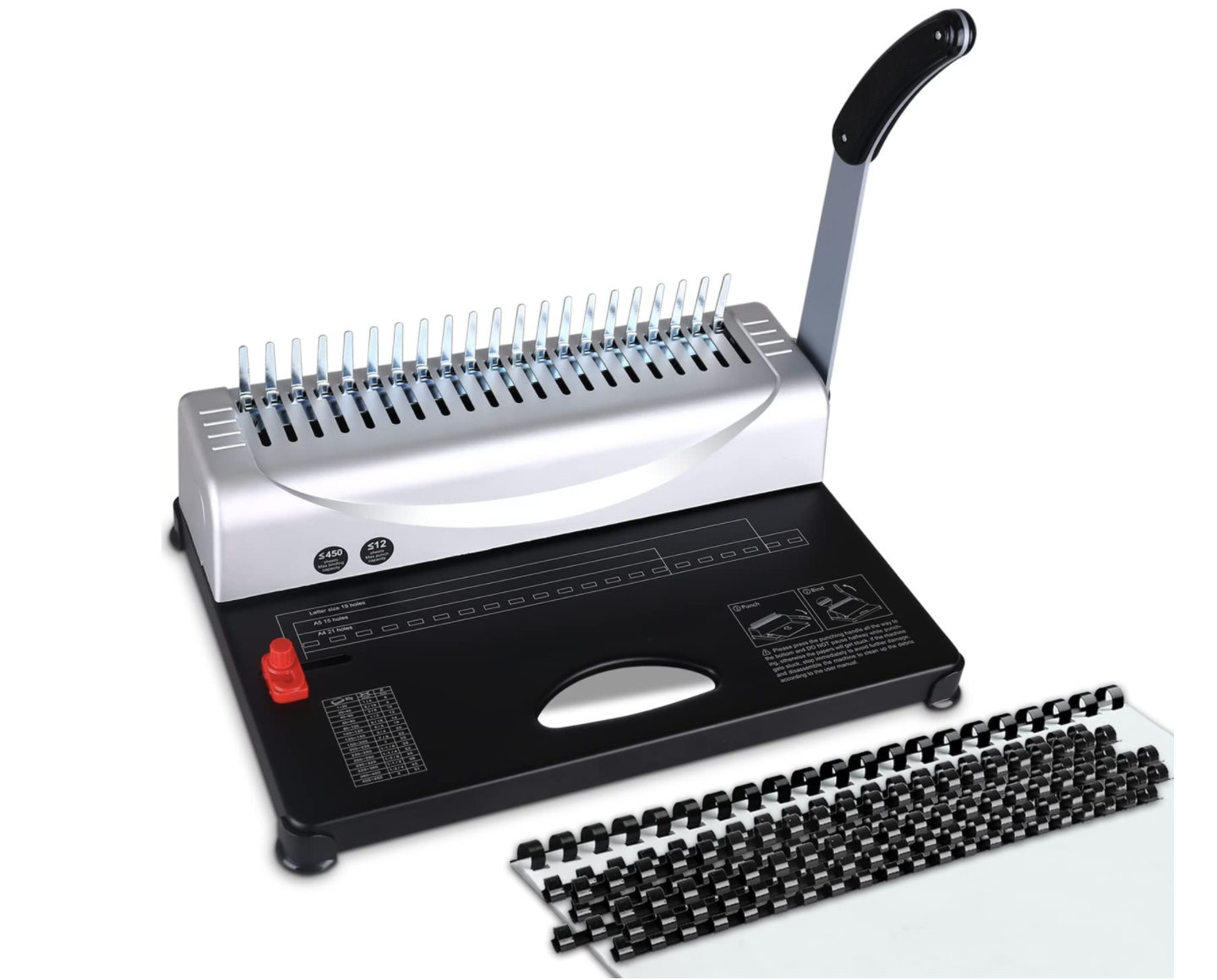 MakeEasy Spiral Binding Machine, 21-Hole Punch Comb Binder