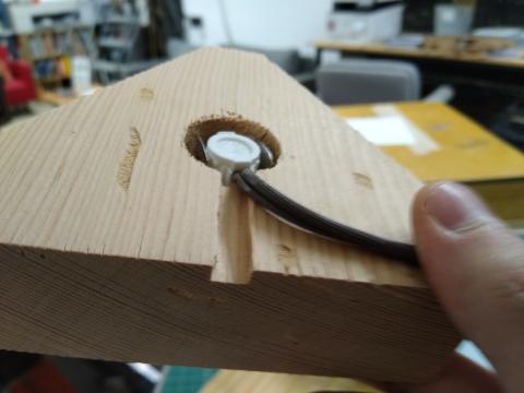 Cord Kit Inserted Into Lamp Base