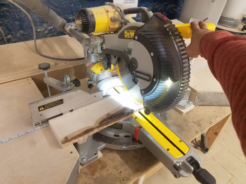 Be sure to secure your wood before cutting.