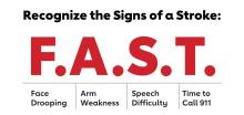 Black & Red text on a white background: the stroke prevention "F.A.S.T." mnemonic