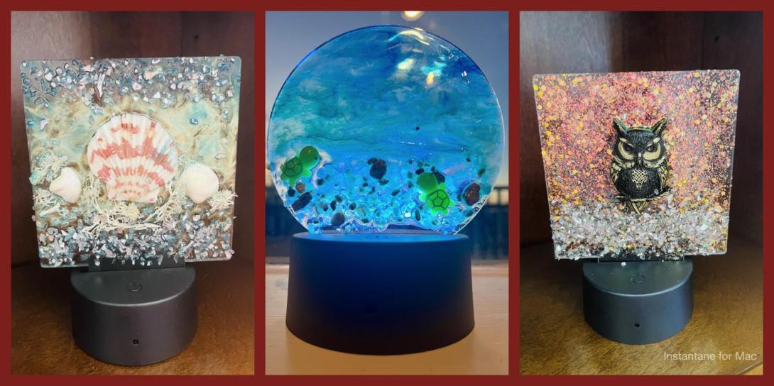 Three resin nightlights