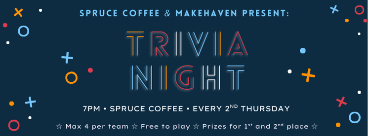 Trivia night at Spruce Coffee, Blue with yellow stars
